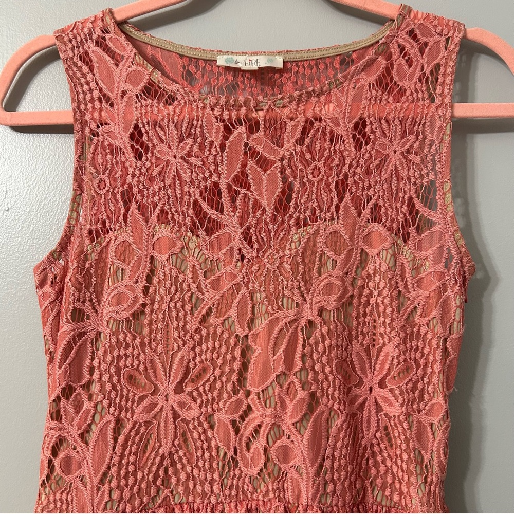 Love, Fire Lace Dress Coral Fit & Flare Women’s Size Small - Picture 7 of 7